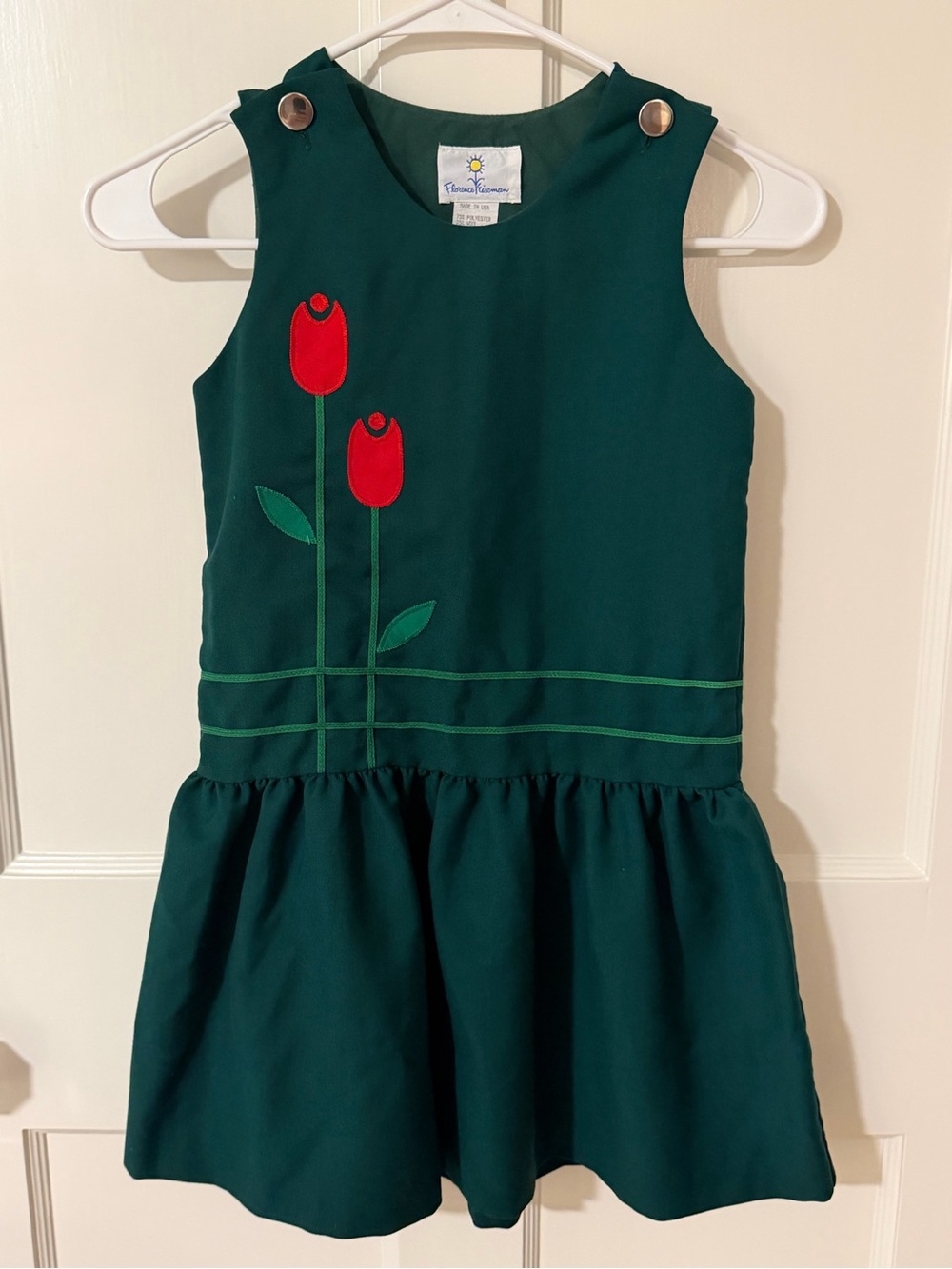 Vintage Florence Eiseman Green Pinafore Dress